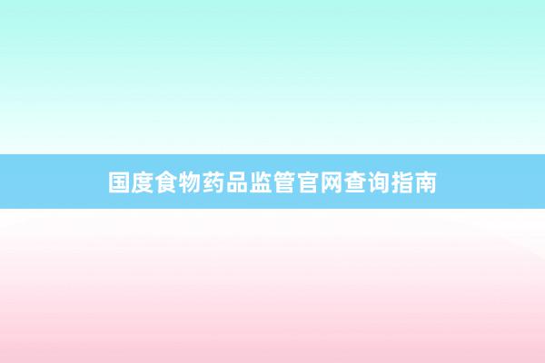 国度食物药品监管官网查询指南