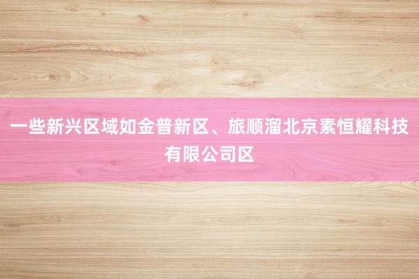 一些新兴区域如金普新区、旅顺溜北京素恒耀科技有限公司区